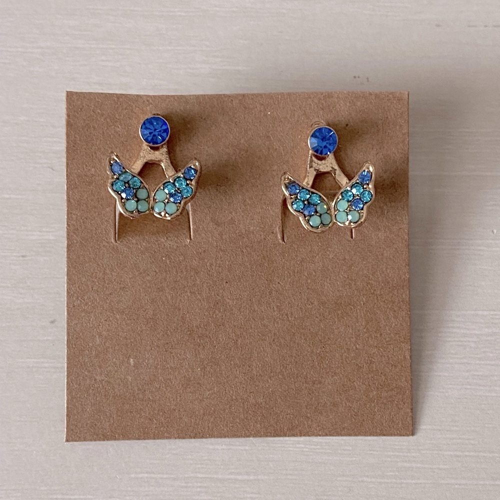 NWOT Altar d’state blue fairy rhinestone earrings - Picture 2 of 3